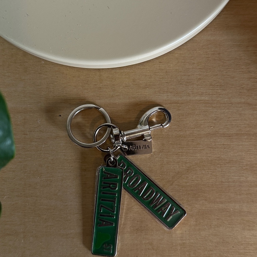 Aritzia Green and Silver Keychain